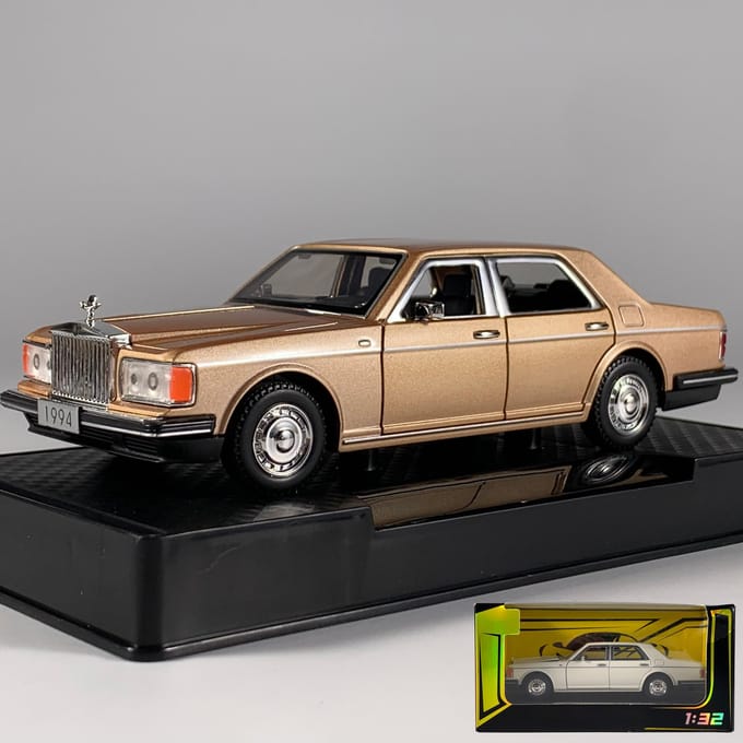 1:32 1994 Rolls Royce Silver Spur Limousine Legering Metaal Diecast Modelauto Geluid En Licht Pull Back Collectie Hobby Decoraties