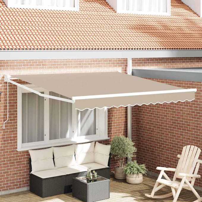 vidaXL - Uitschuifbare - luifel - Beige - 350 - x - 250 - cm