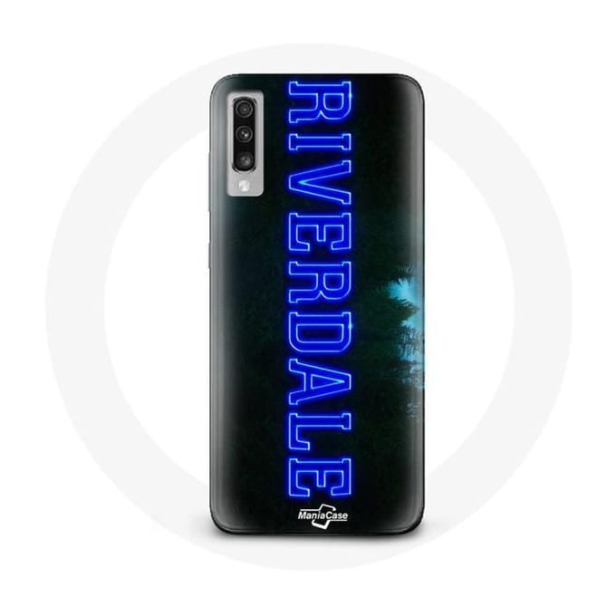 Coque - MANIACASE - Samsung Galaxy A50 - Souple - Logo - Bleu bleu