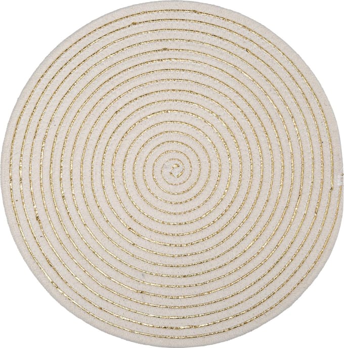 Atmosphera onderlegger set van 2 - Glanzend - licht beige - Placemat - D35 cm