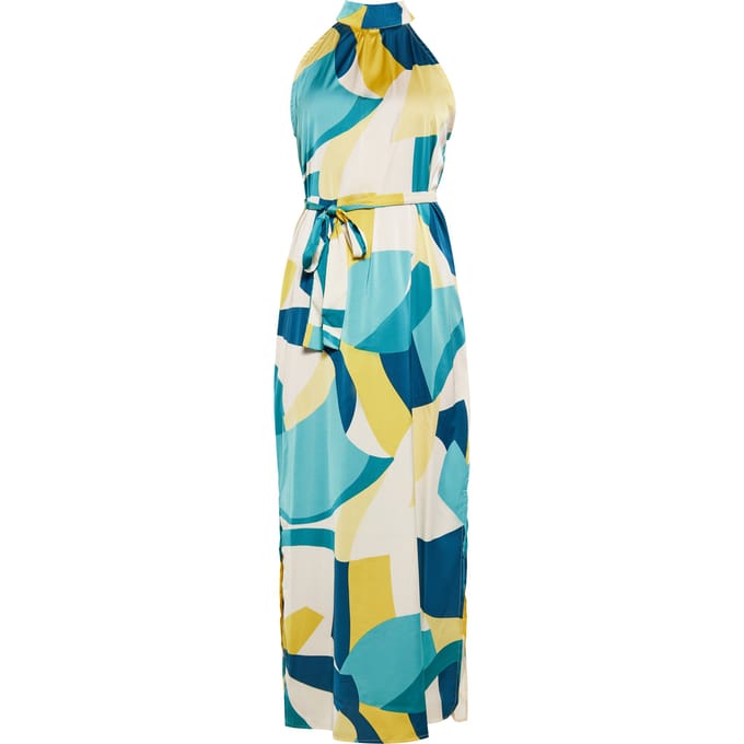Faina Jurk Dames Blauw Veelkleurig