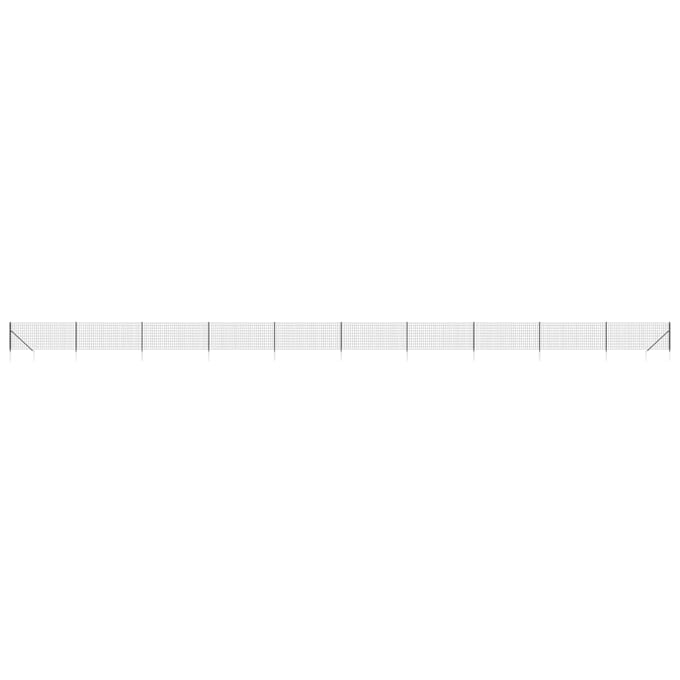 vidaXL - Draadgaashek - met - grondankers - 0,8x25 - m - antracietkleurig