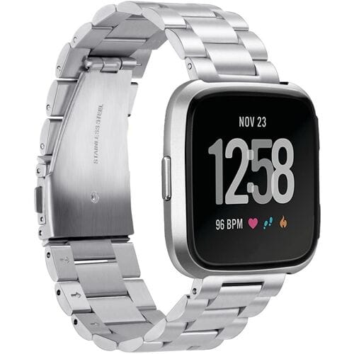 ShieldCase Fitbit Versa stalen bandje (zilver)