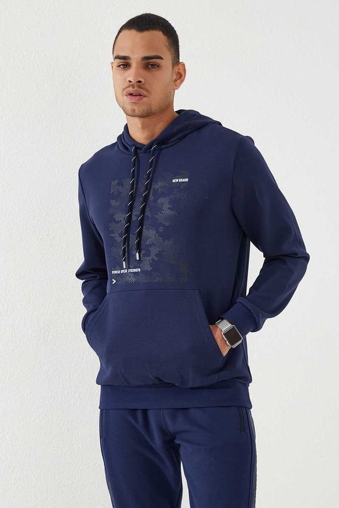 Heren Hoodie met Camouflerend Print