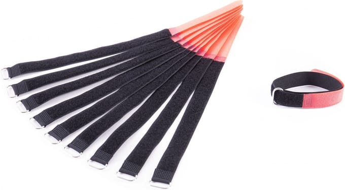 MUSIC STORE kabel klitteband rood 30cm, 10er Set - Kabelbinding