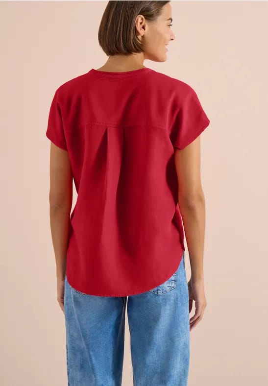 3/4-mouwen blouse met gespleten hals