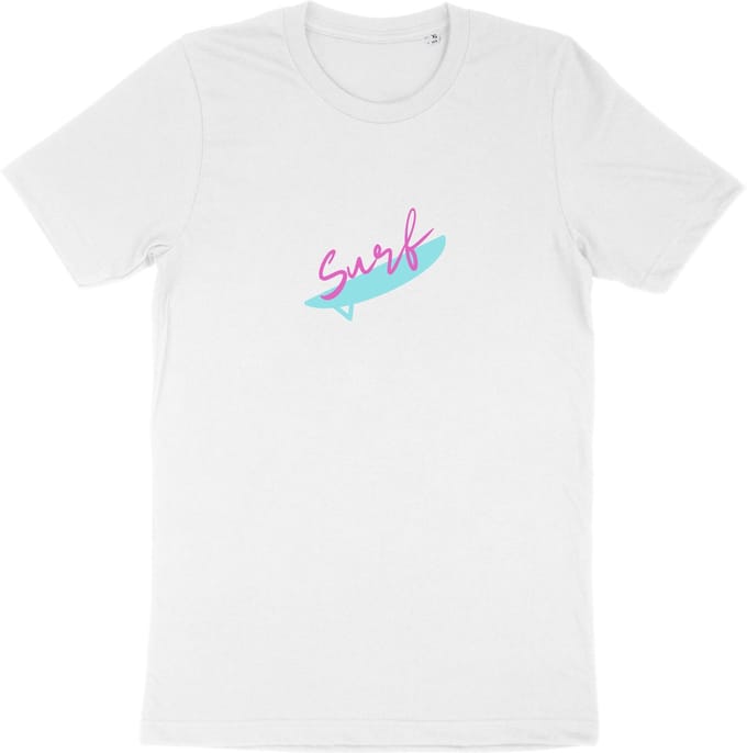 Heren T Shirt - Dames T Shirt - Surf - Wit - S
