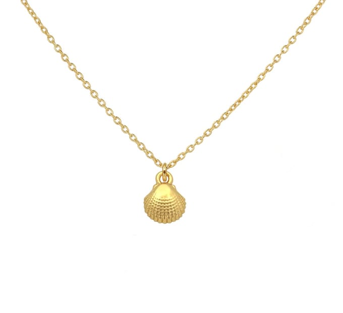 ARLIZI 1963 Ketting schelp hanger - verguld - 44 cm