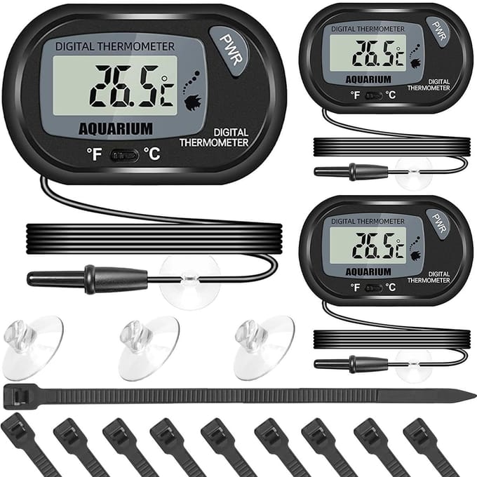 3 stuks Digitale Waterthermometer met LCD en Waterdichte Sensor voor Aquarium