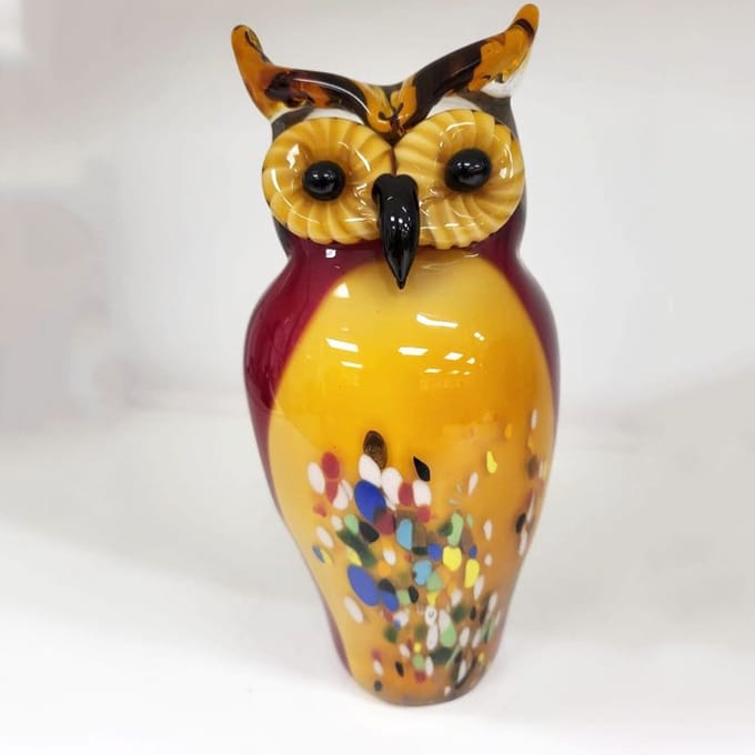 AL - Uil - Bruin - Glaswerk - 23 x 11 cm