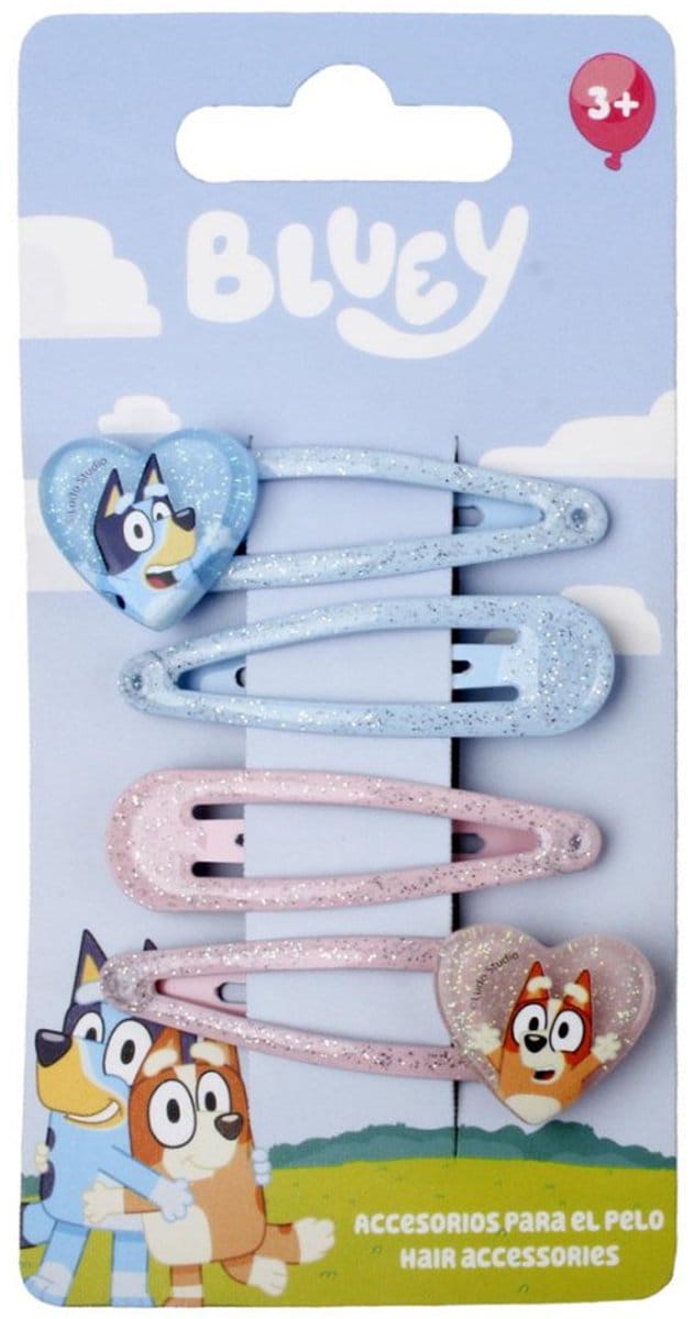 Cerda Bluey Serie - Haarspeld - 4 stuks - Bingo en Bluey