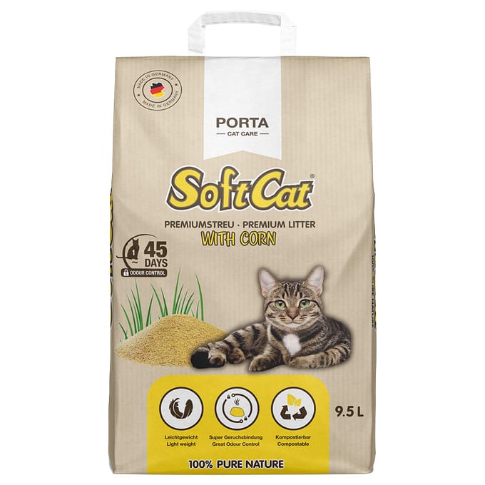 9,5l Porta SoftCat Corn Kattenbakvulling