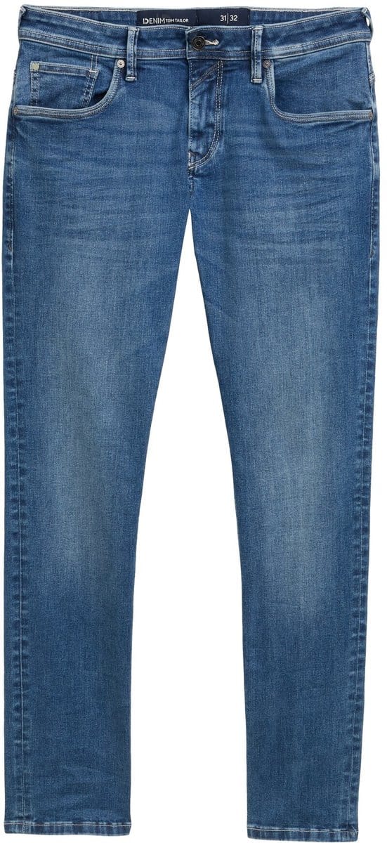 Tom Tailor Denim - TTAEDAN STRAIGHT-jeans met stretch - Maat 30/34 - Used Mid Stone Blue Denim