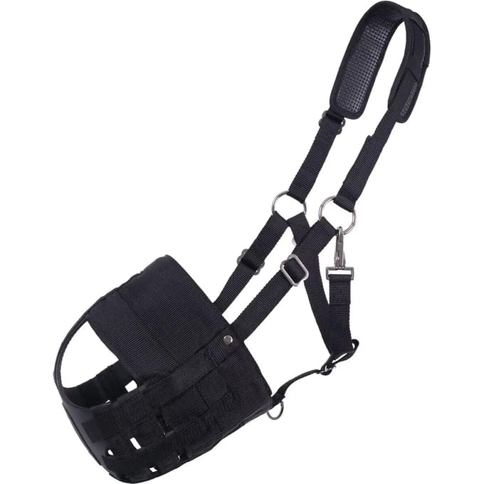 QHP - Graasmasker met Neusgaten - Zwart - Shet