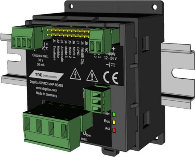 TDE Instruments Digalox DPM72-MPPA-RS485-DIN Digitaal DIN-railmeetapparaat