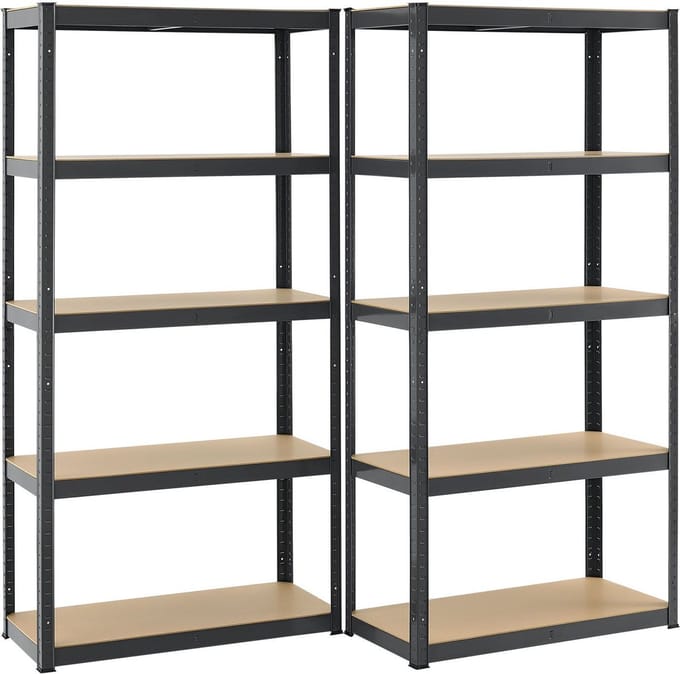 Stellingkast / Magazijnstelling / Opbergkast - Set van 2 - 180x90x40 cm grijs