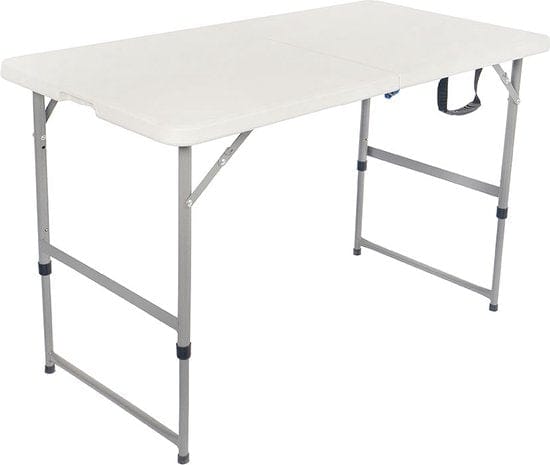BRASQ Inklapbare Vouwtafel Wit - 120x60x74cm - Campingtafel - Klaptafel - Inklapbaar - Weerbestendig