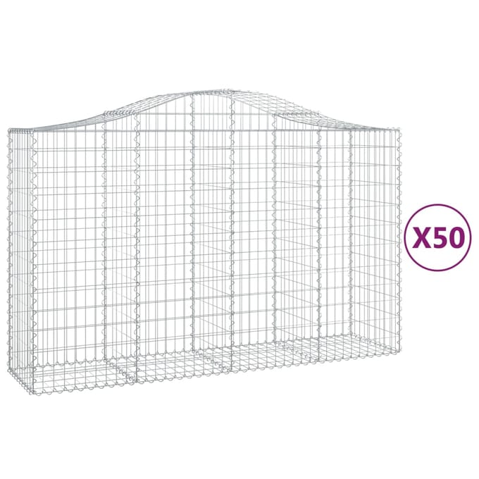vidaXL - Schanskorven - 50 - st - gewelfd - 200x50x120/140 - cm - ijzer