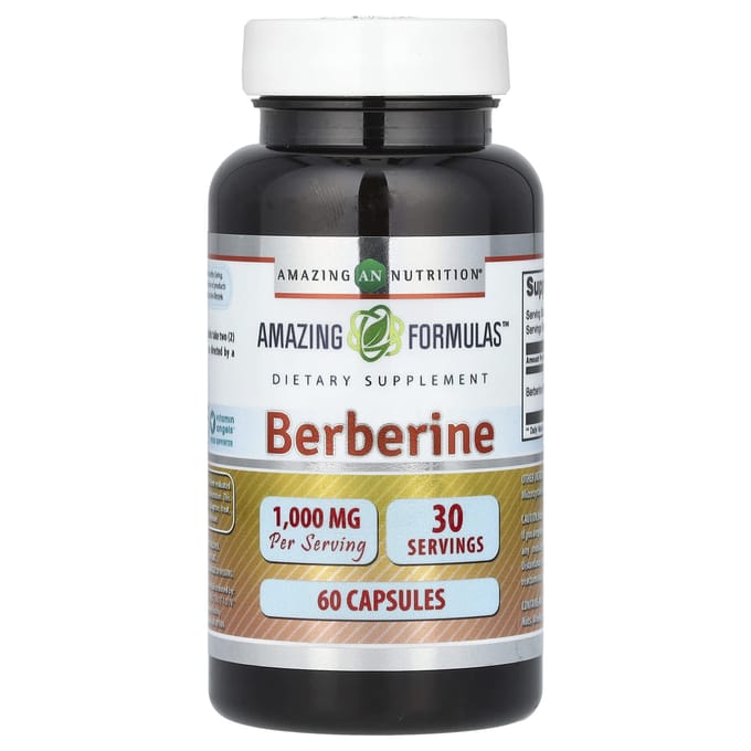 Amazing Nutrition, Berberine, 1.000 mg, 60 capsules (500 mg per capsule)