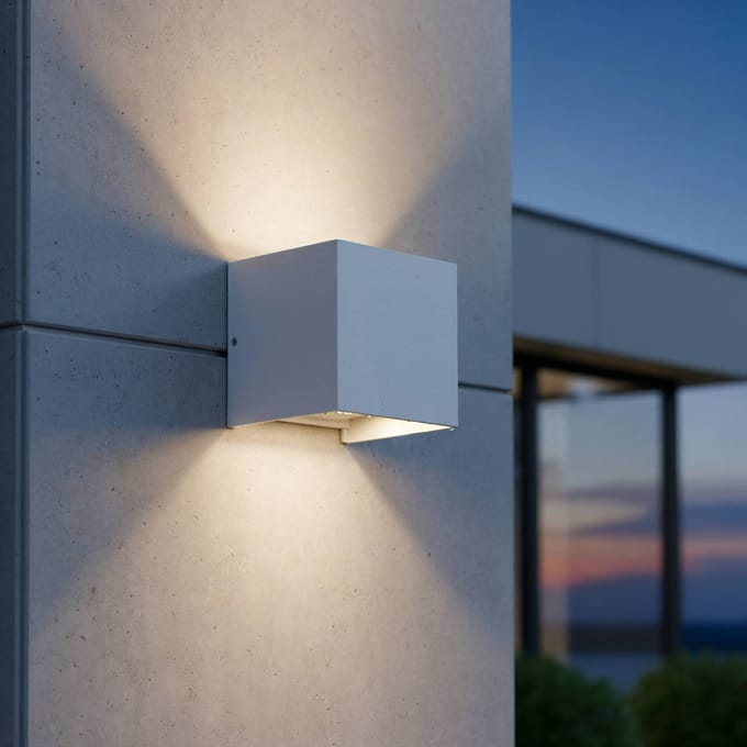 Ideal Lux buitenwandlamp Atom, wit, 10 cm, metaal
