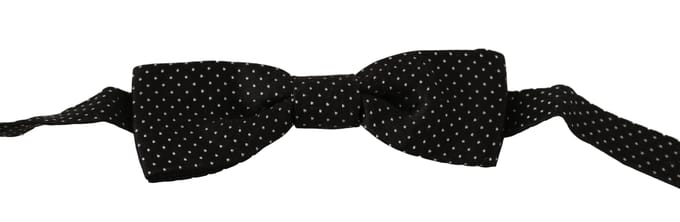 Dolce & Gabbana Zwart polka stippen zijde verstelbare hals Papillon heren stropdas