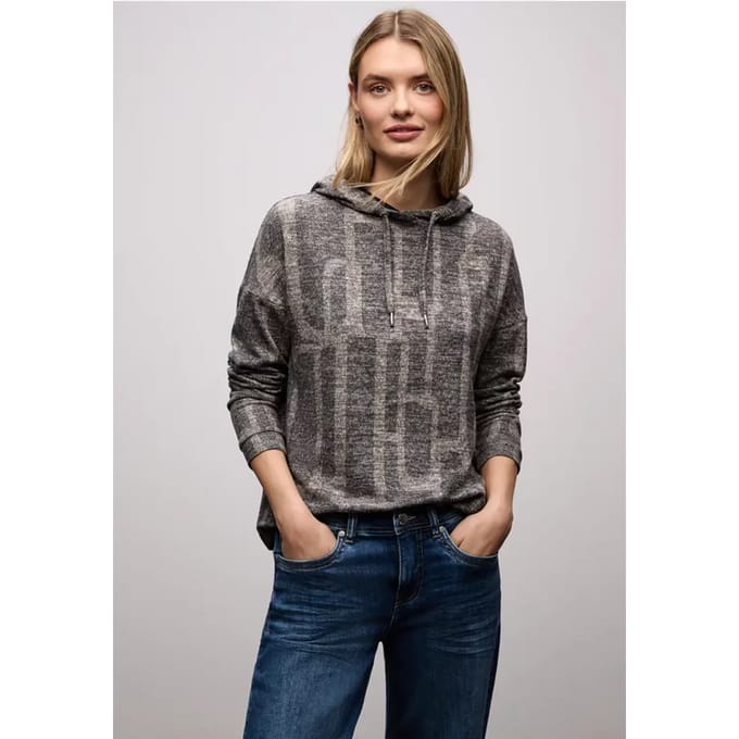 Gedessineerd shirt met capuchon