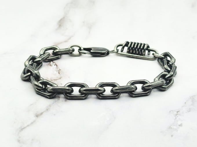 Mei's - Muse Dynamic Link - armband heren - RVS grijs - polsmaat 17 cm