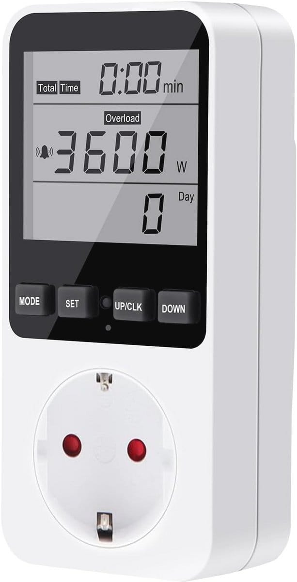 Multifunctionele Energiekostenmeter met Groot LCD Scherm en Overbelastingsalarm