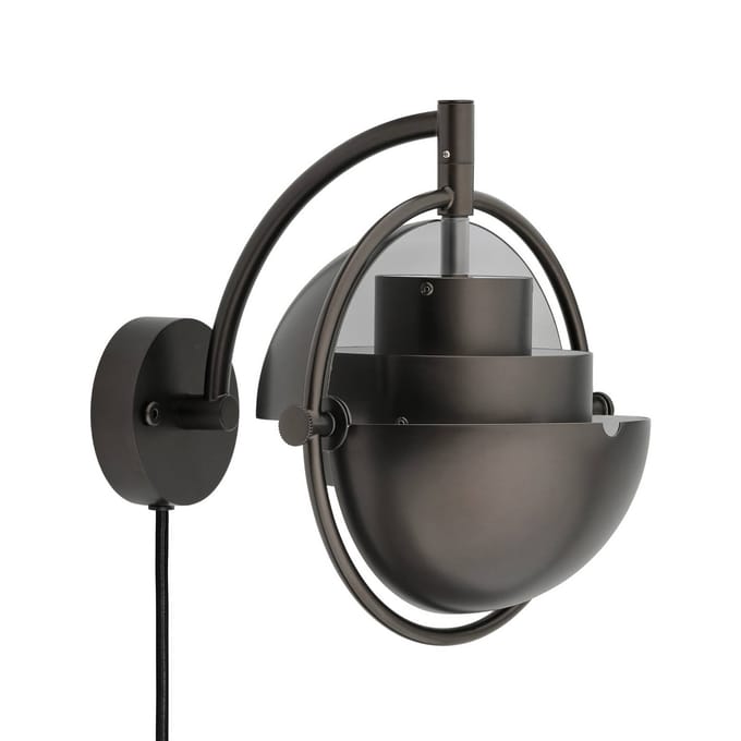 Gubi wandlamp Multi-Lite, zwart-messingkleurig, metaal