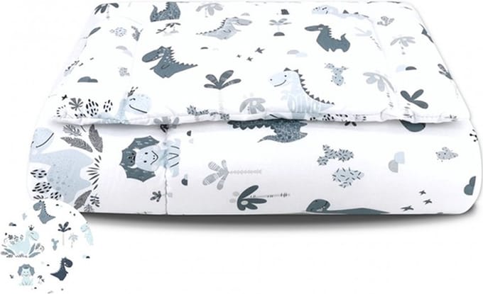 Wasbaar Dekbed - Dekbedset met Print Dino 135x100 cm + Kussen 40x60 cm