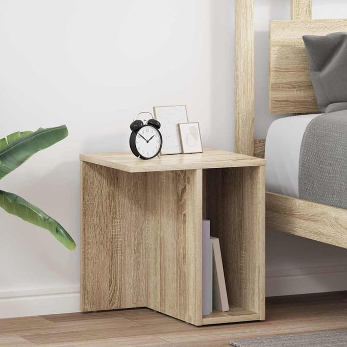 vidaXL - Bijzettafel - 2 - st - Sonoma - Eik - 37 - x - 32 - x - 40 - cm - Bewerkt - hout