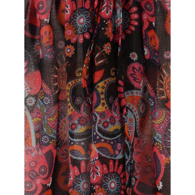 Sarlini Dames tuniek strandjurk polyester kaftan print zwart