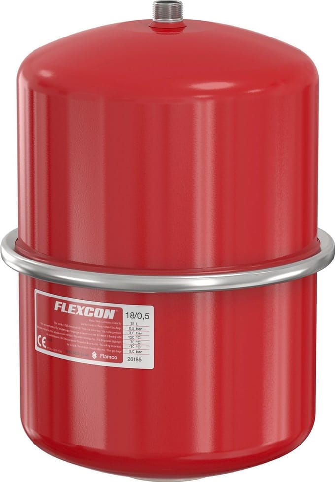 Flamco Flexcon Premium expansievat 18 liter 1.0 bar - rood