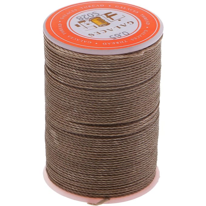Leer naaien gewaxt polyester koord draad hand stiksel ambachtelijk donkergrijs 0.65mm koffie