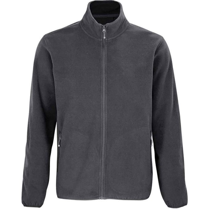 SOLS Heren Factor Fleecejack met rits (Houtskool Grijs Effen)