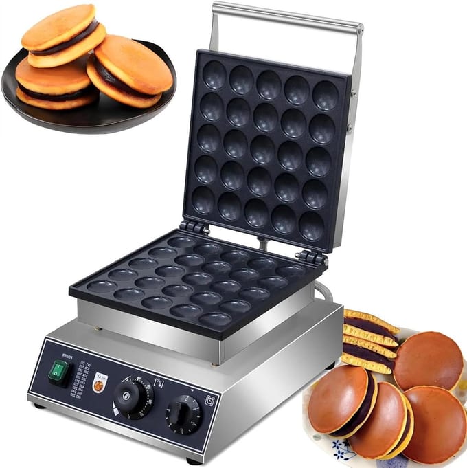 Wafel Maker - Poffertjesijzer - Snacks Bakken - 25 Vormen - 1750 Watt - Zilver