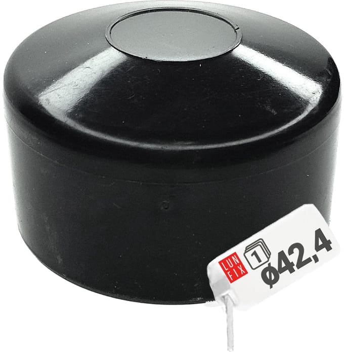 LUN FIX - Postkappen - 1 1/4 " / 42,4 mm rond - 1 stuk - Zwart