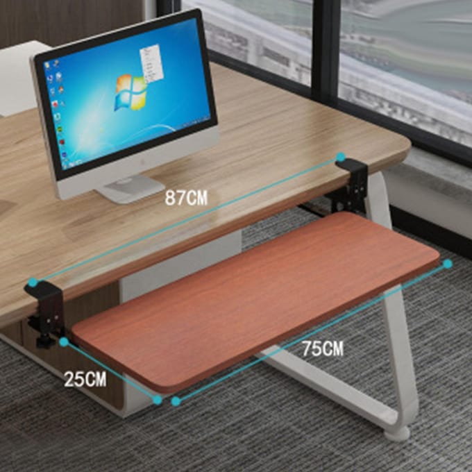 Plateau Coulissant pour Clavier Support de Clavier Sans Perforation Tiroir Hauteur Réglable Rallonge de Bureau d'Ordinateur black