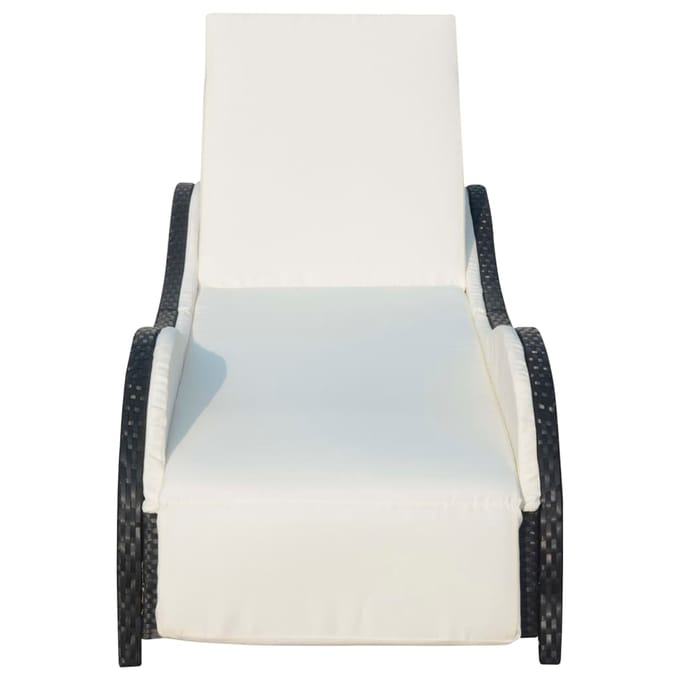 vidaXL - Ligbed - met - kussen - poly - rattan - zwart