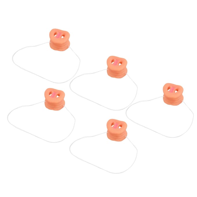 Lot de 5 nez de cochon avec bande élastique pour ajouter de l'authenticité, accessoire de costume mignon pour animal beige
