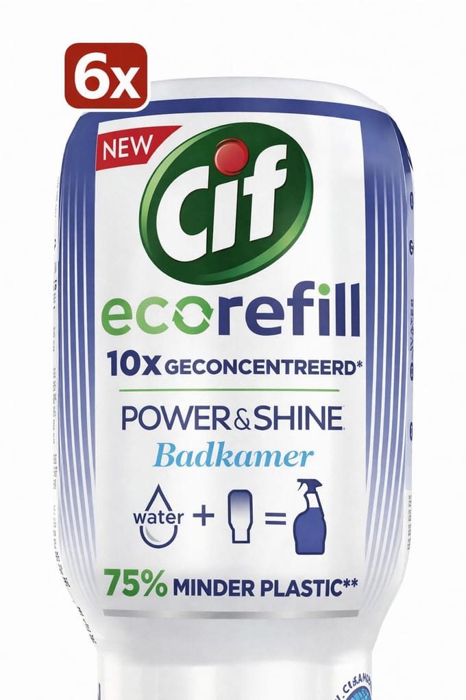 6 x Cif Eco Refill - Power & Shine - Badkamerreiniger - Spray - 70 ml