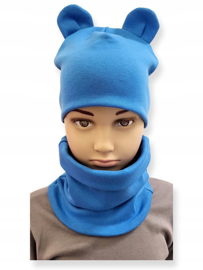 Dartomik - Kinder Muts & Sjaal Set - Blauw - Met Oren