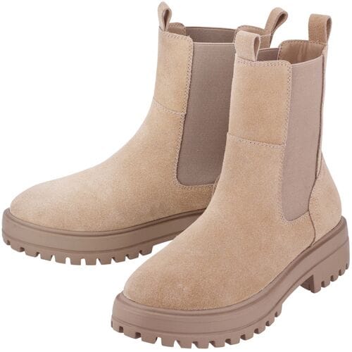 ESMARA Leren dames laarzen (Taupe, 37)