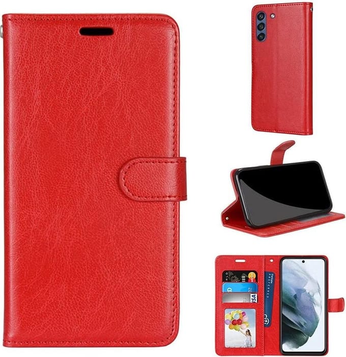 Portemonnee Book Case Hoesje Geschikt voor: Samsung Galaxy S21 FE - rood