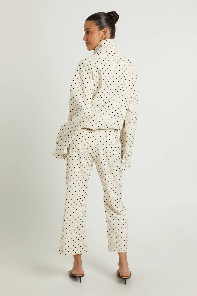 boohoo Dames Polkadot Capri Broek | Creme | Maat: 40