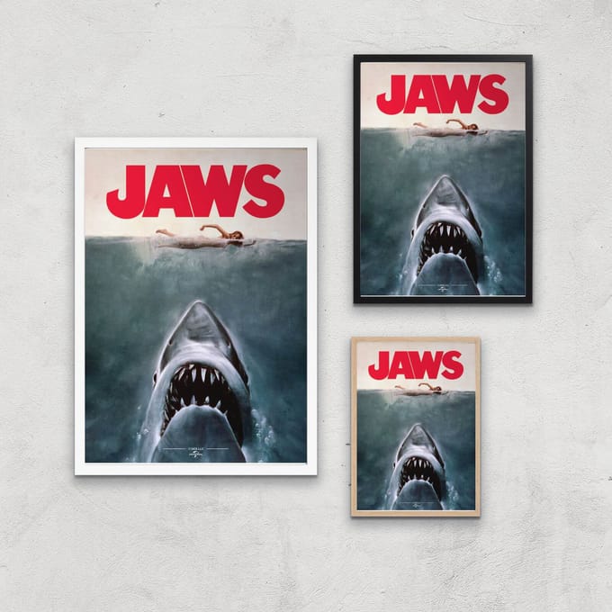 Jaws Giclee Art Print - A2 - White Frame