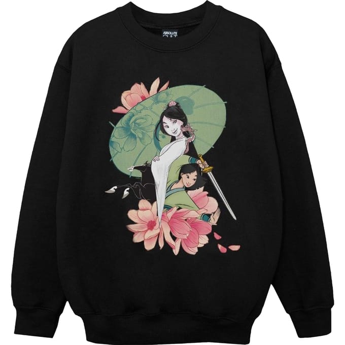 Disney Girls Mulan Magnolia Collage Sweatshirt 9-11 Years zwart