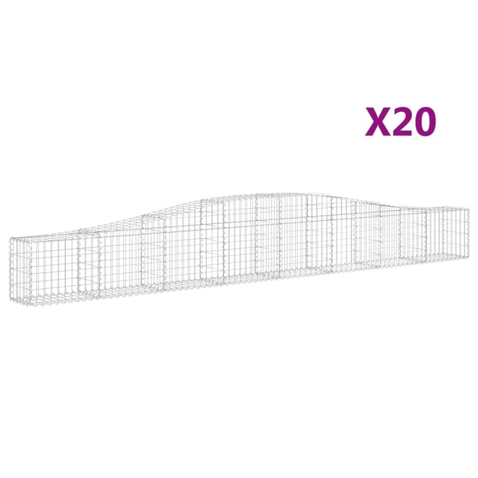 vidaXL - Schanskorven - 20 - st - gewelfd - 400x30x40/60 - cm - ijzer