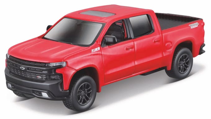 Maisto Chevrolet Silverado - Modelauto - Schaal 4,5" - Donker Rood