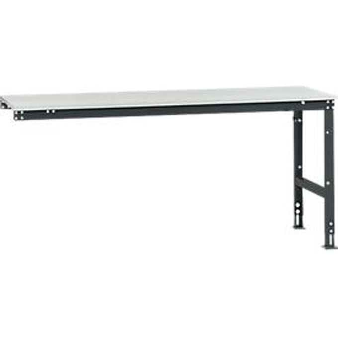 Manuflex aanbouwtafel UNIVERSAL Standaard, 2000 x 800 mm, melamine lichtgrijs, antraciet